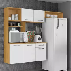 Armário de Cozinha Compacta 180cm Maxyn Cinamomo/Branco A15 - Mpozenato