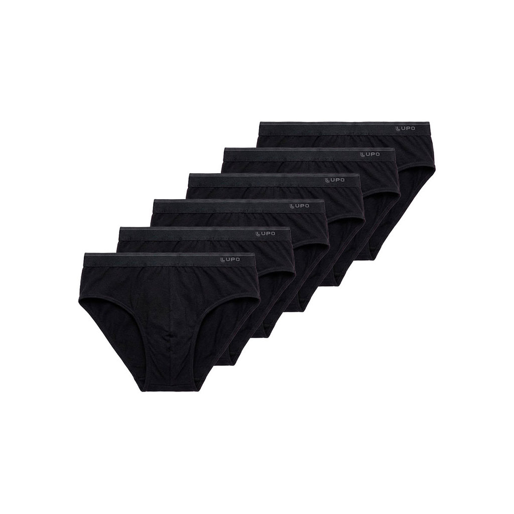 Kit com 6 Cuecas Slip Lupo 485-003