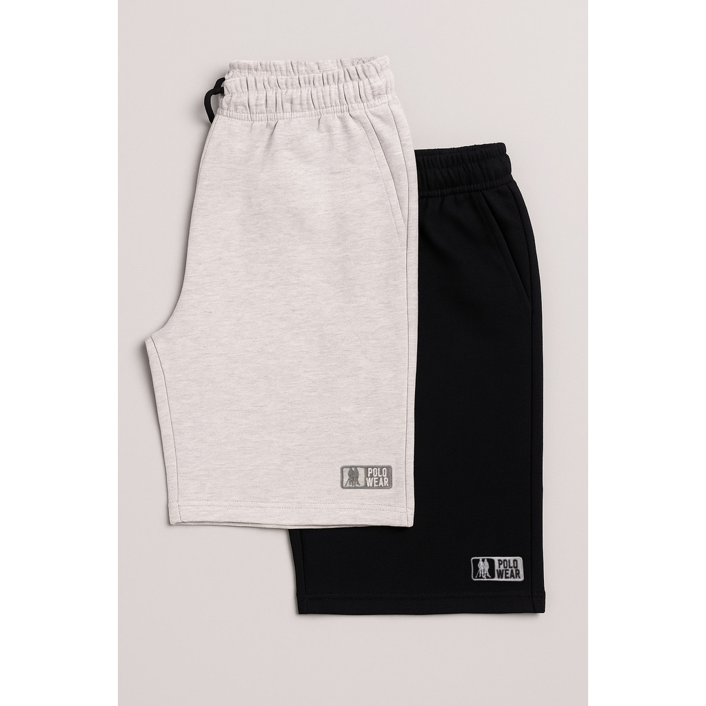 Kit 2 Bermudas Moletom Masculina Lisa Polo Wear Sortido