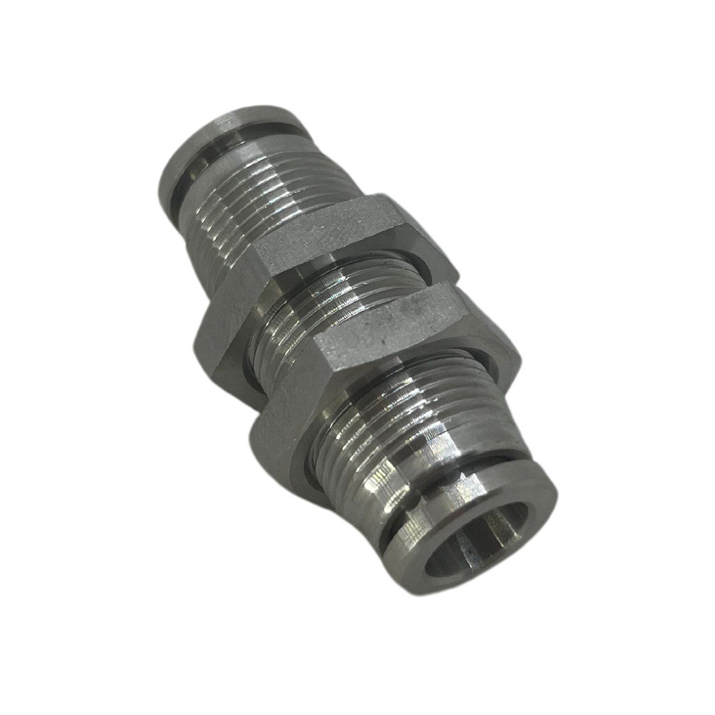Conector Painel Passa Muro Aço Inox Tubo 6mm Engate Pneumático Ar Água Fluídos União Emenda