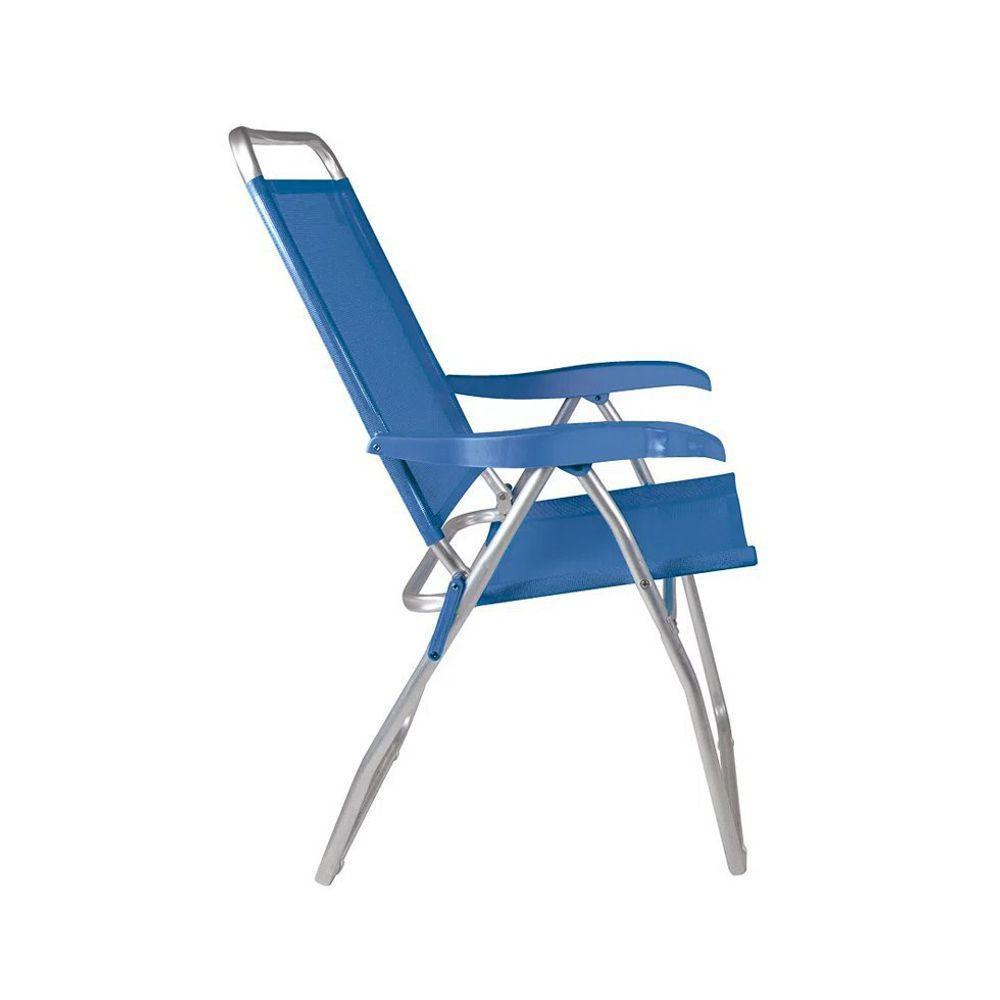 Cadeira Reclinável Mor Boreal Alumínio Azul- 2168 em Oferta na Shopee