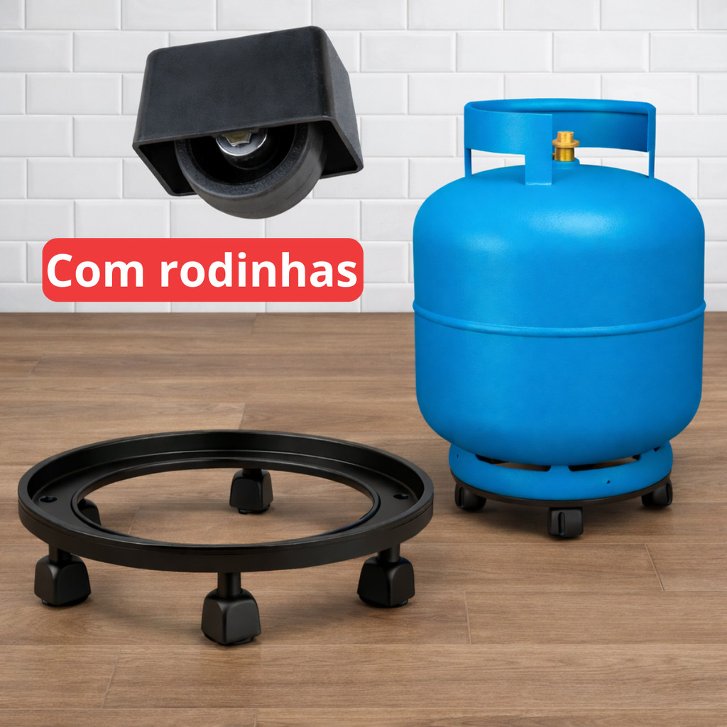 Suporte com Rodinhas para Botijão de Gás Base com Rodízio em Oferta na Shopee