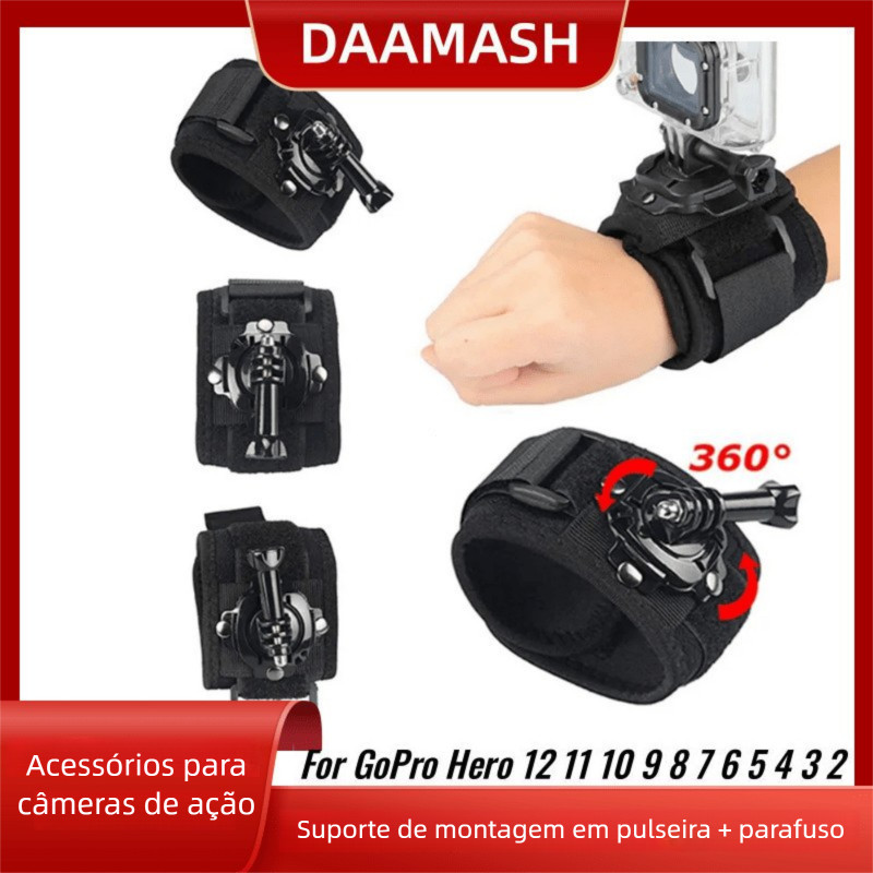 [Envio 24H] suporte pulso punho para Câmera ação 360° GoPro sjcam