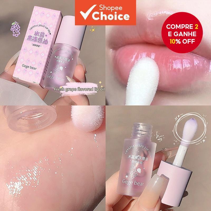 Crystal Jelly Hidratante Lip Oil Transparente Clarear Linhas Gloss em Oferta na Shopee