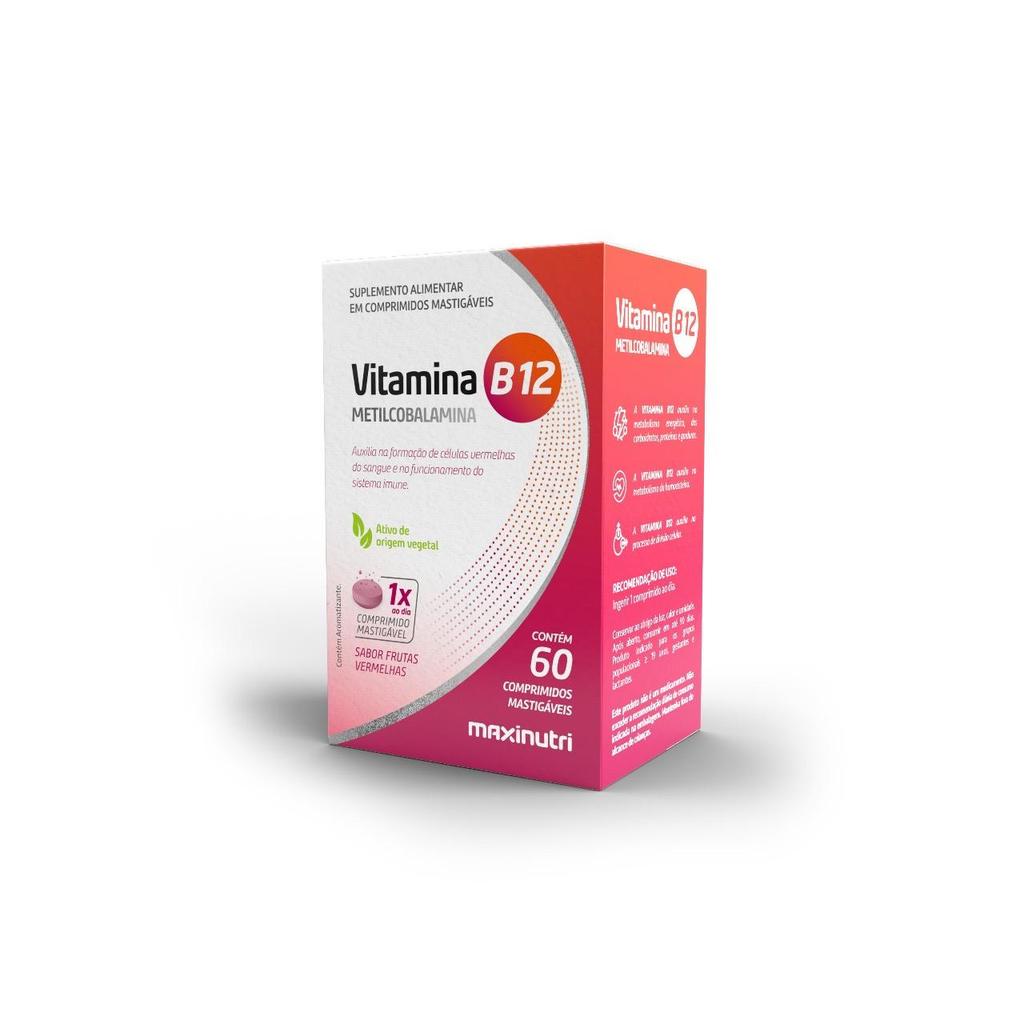 Vitamina B12 Metilcobalamina 60 Comprimidos Mastigáveis