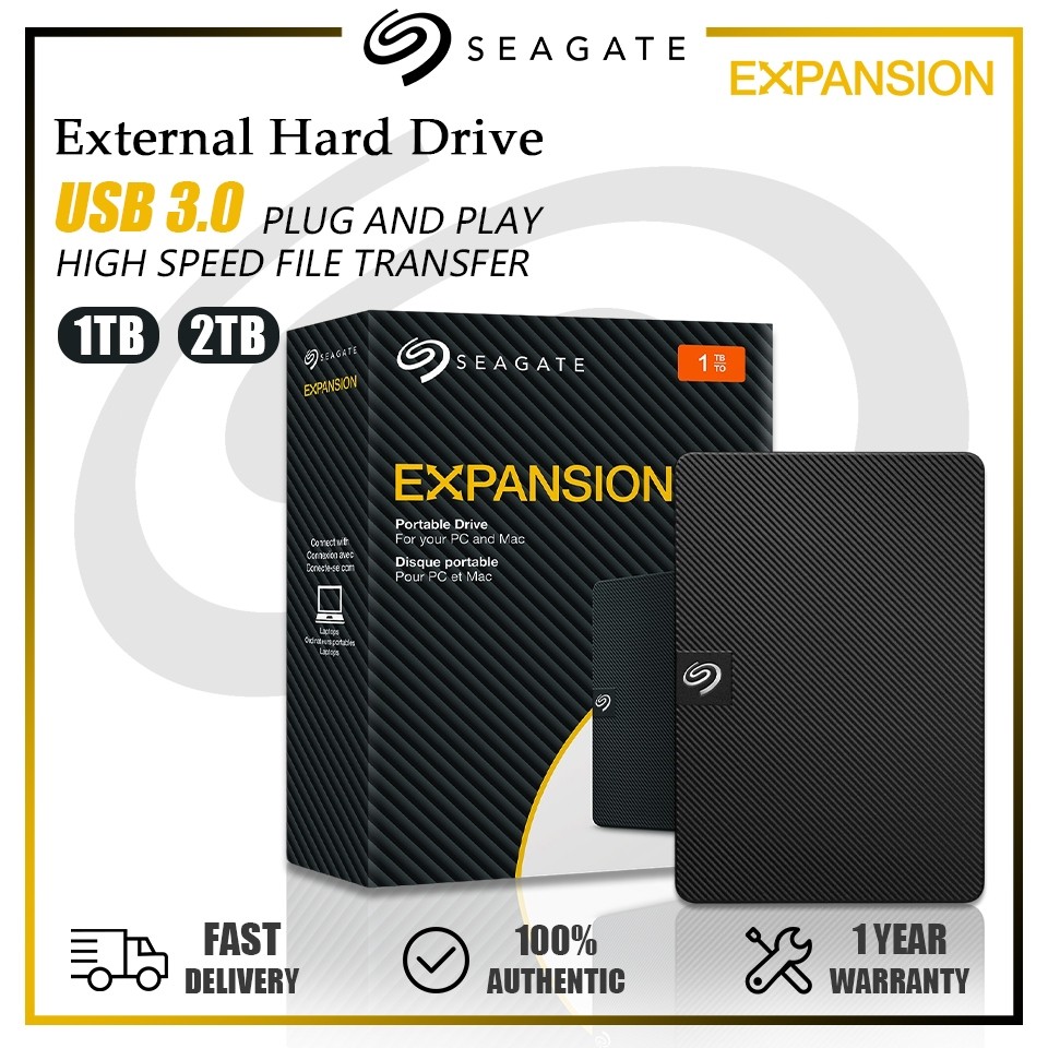 Disco Rígido Externo Seagate 1TB 2TB 4TB  Expansão USB 3.0/1 Portátil