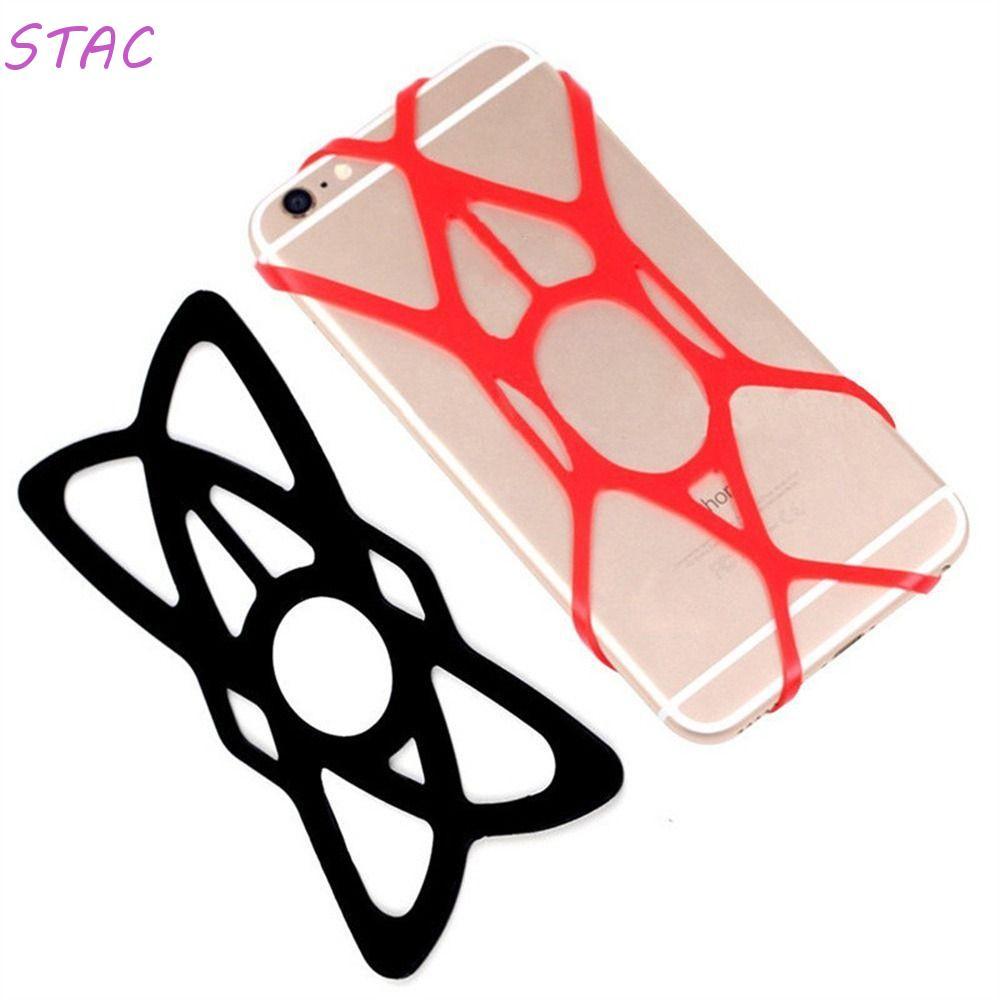 Faixa De Suporte Para Telefones STAC Macia GPS Antiderrapante Universal Preto Vermelho Elástico Celular