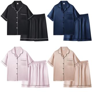 Z&D Lingerie Conjunto Pijama Americano Feminino Acetinado Liso com Botões – Manga Curta e Shorts SY51 em Oferta na Shopee