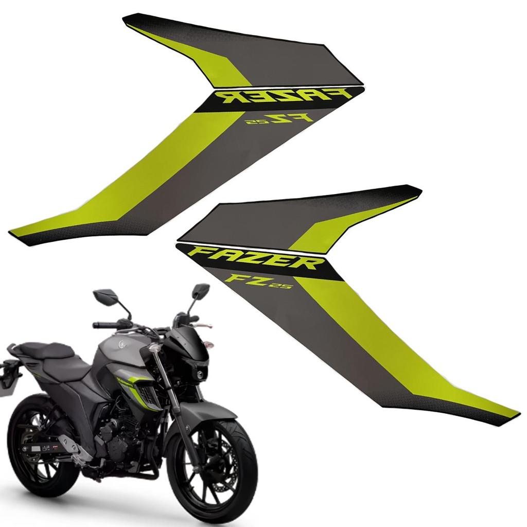 Adesiva Faixa Emblema Aba Tanque Yamaha Fazer250 Fz25 Moto Cinza 2024