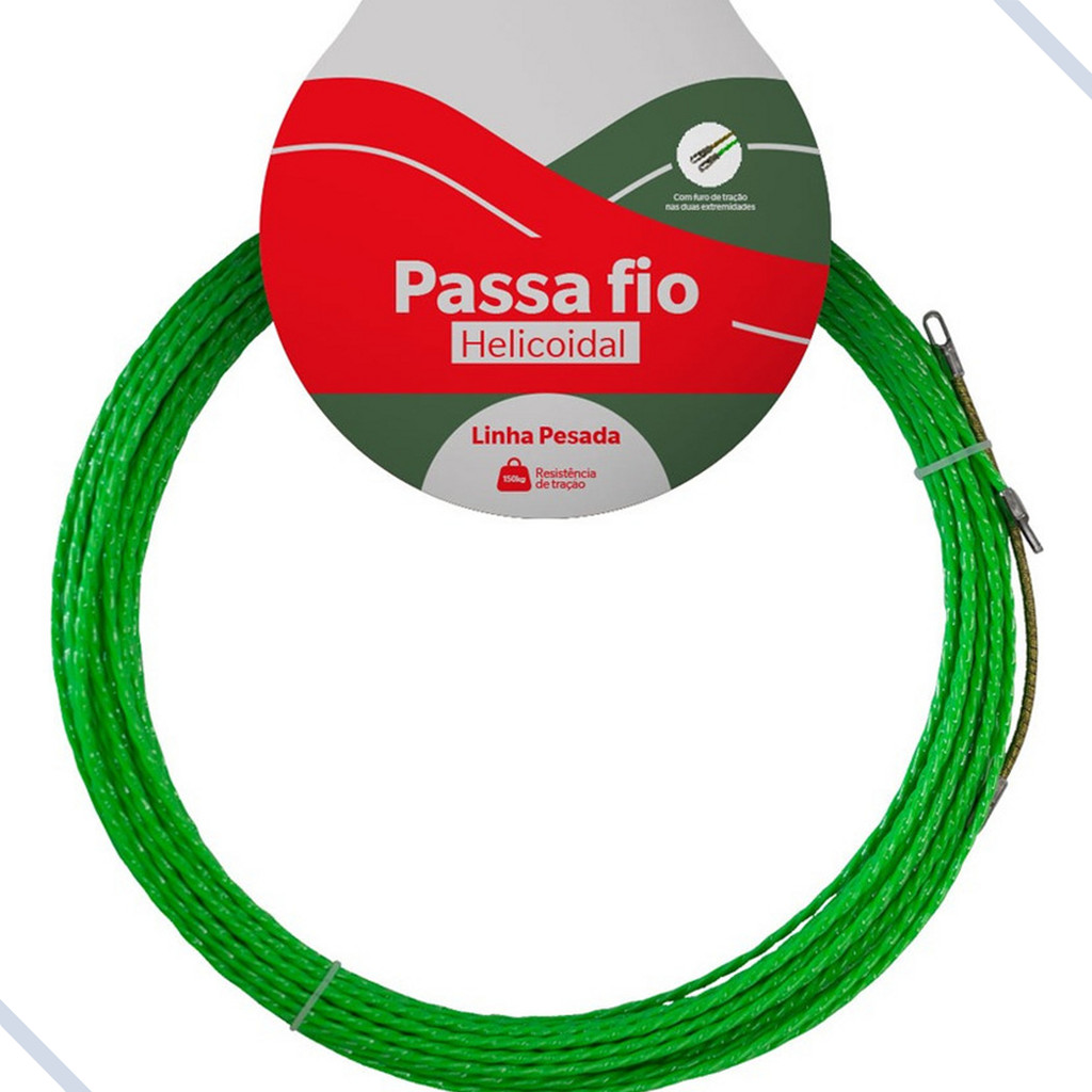 Espia Guia Sonda Passa Fio Helicoidal 20mts Profiss. Rohdina