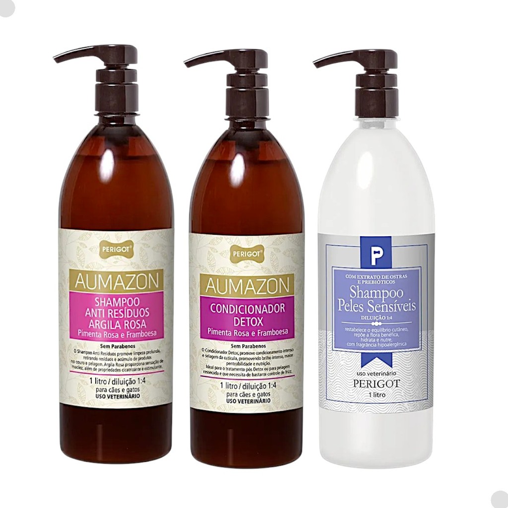 Dermo Cosmético Perigot Kit Banho Tosa Detox 1L Banho e Tosa