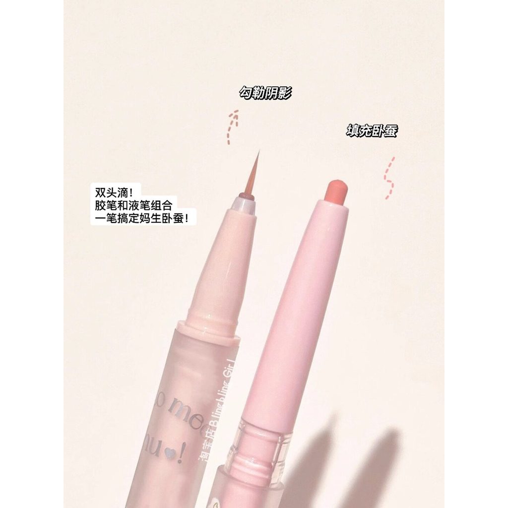 Chen Shian recomenda caneta de bicho-da-seda feminina de duas cabeças, dupla utilização, caneta Gel de cigarra, sombra e