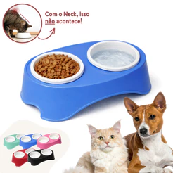 Bebedouro E Comedouro Para Cães E Gatos Duplo Elevado - Comedor