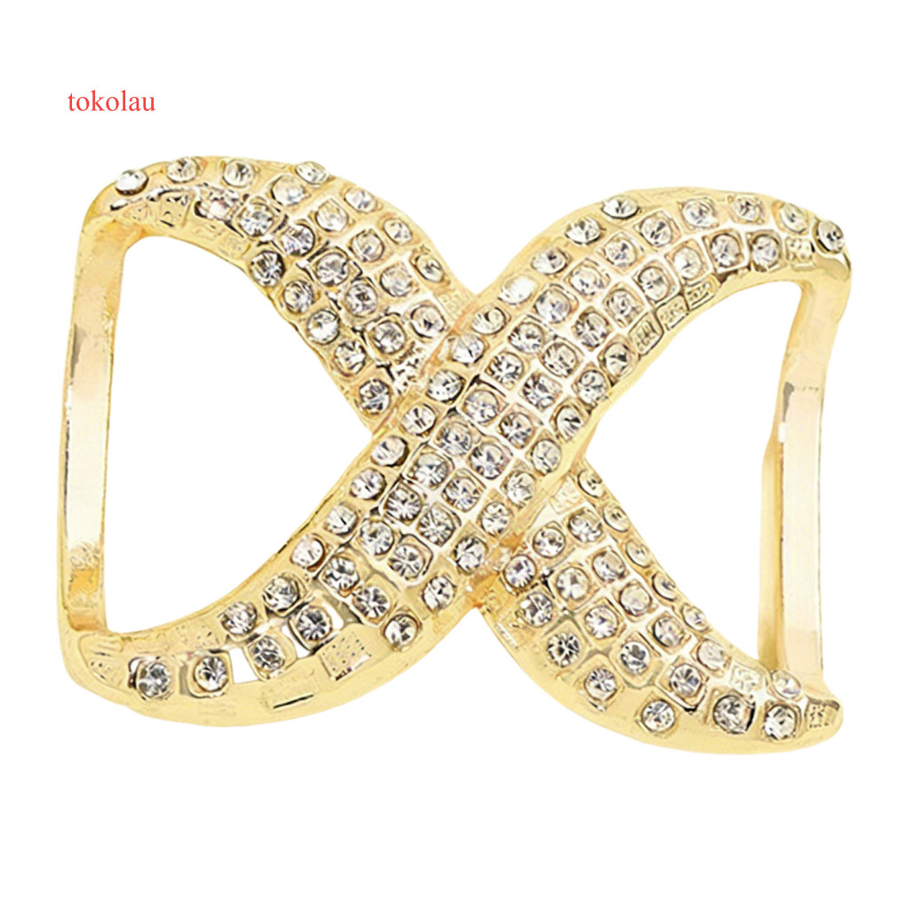 Acessório De Lenço Decorativo Fivela De Alta Qualidade Em Forma De X Anel De Strass Para Mulheres Elegante Xale Slide Pino Clipe Seda