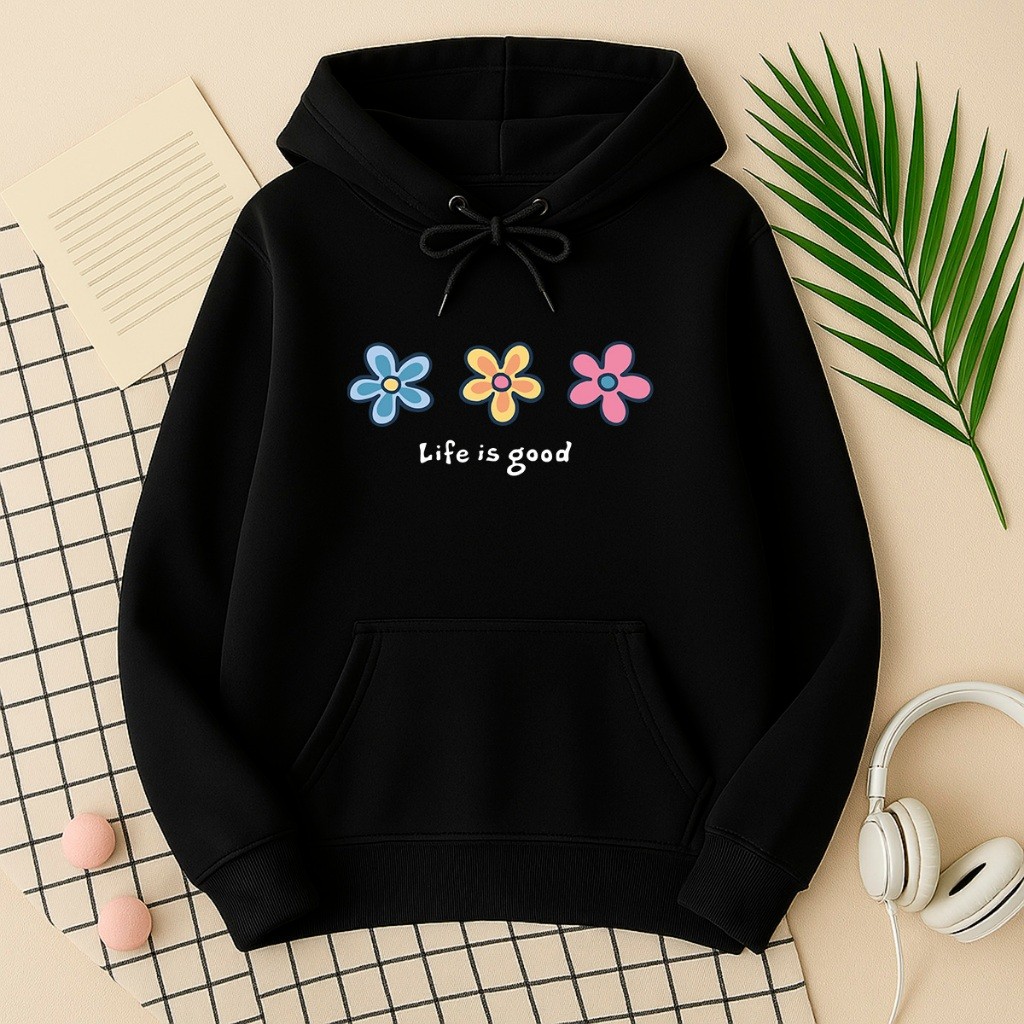 Moletom Feminino casaco blusa Life Is Good Diversas Cores P ao GG Blusão De Qualidade Envio Rapido Agasalho