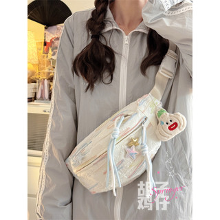 Bolsa de peito feminina de alto valor, versão coreana, estilo ins, Design de nicho, sensação de borla, bolsa transversal