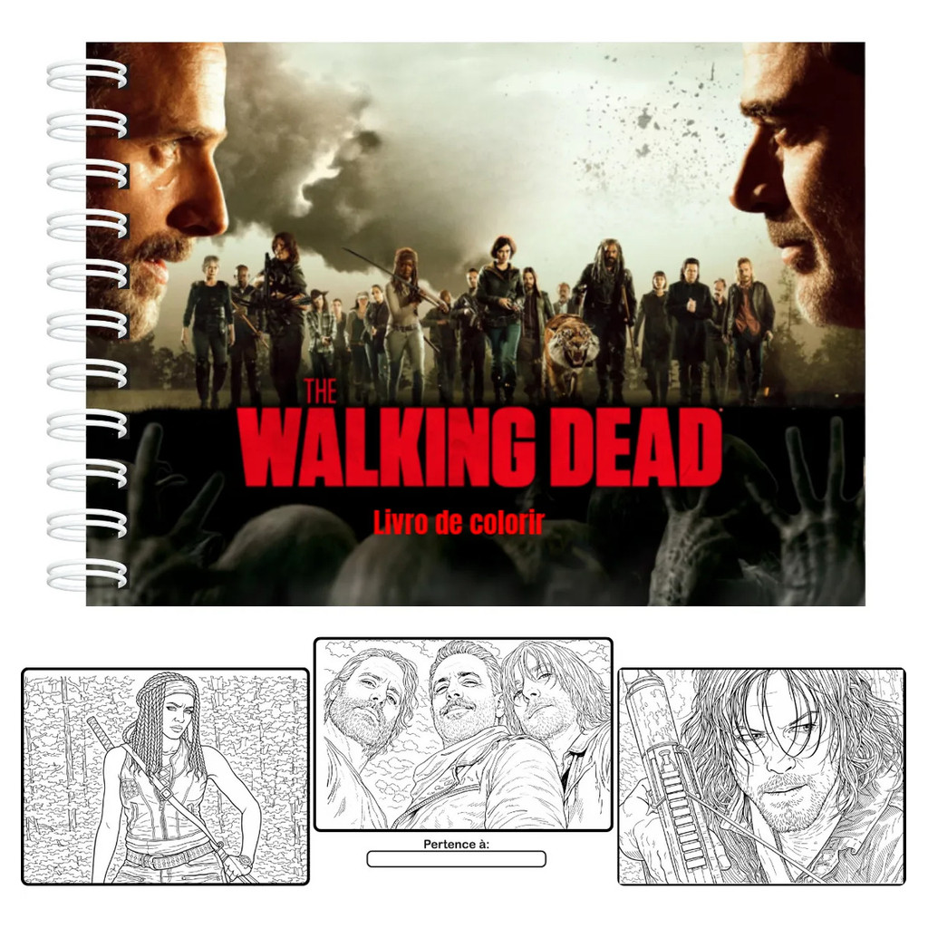 Livro De Colorir The Walking Dead Capa Dura 50 Folhas180g
