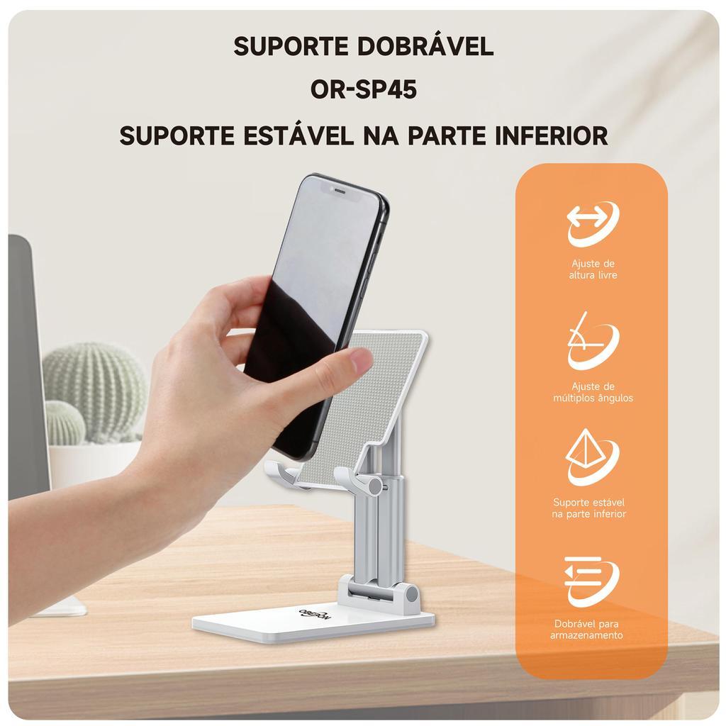 Suporte Para celular Celular e Tablet Dobrável Portátil Ajustável Apoio Mesa de Aço IT Blue