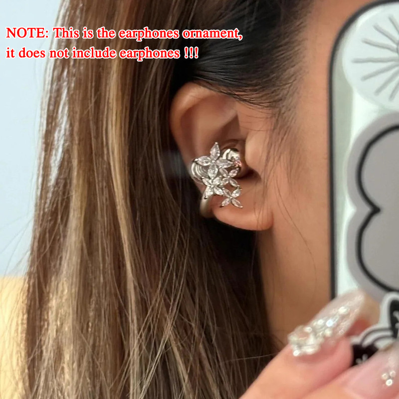 Detalhes do Personalizável Flash Diamante Orelha-Clip Acessórios Zircão Fone De Ouvido Encantos Para Fones OWS Moda Jóias Presente