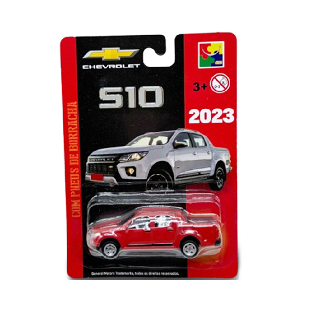 Miniatura Picape Chevrolet S10 (2023) - Vermelho - 1:64 - CKS Toys