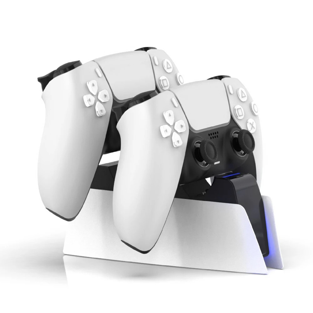 Suporte Dock Duplo Branco Carregador Manete para Controle Dualsense Ps5 Playstation