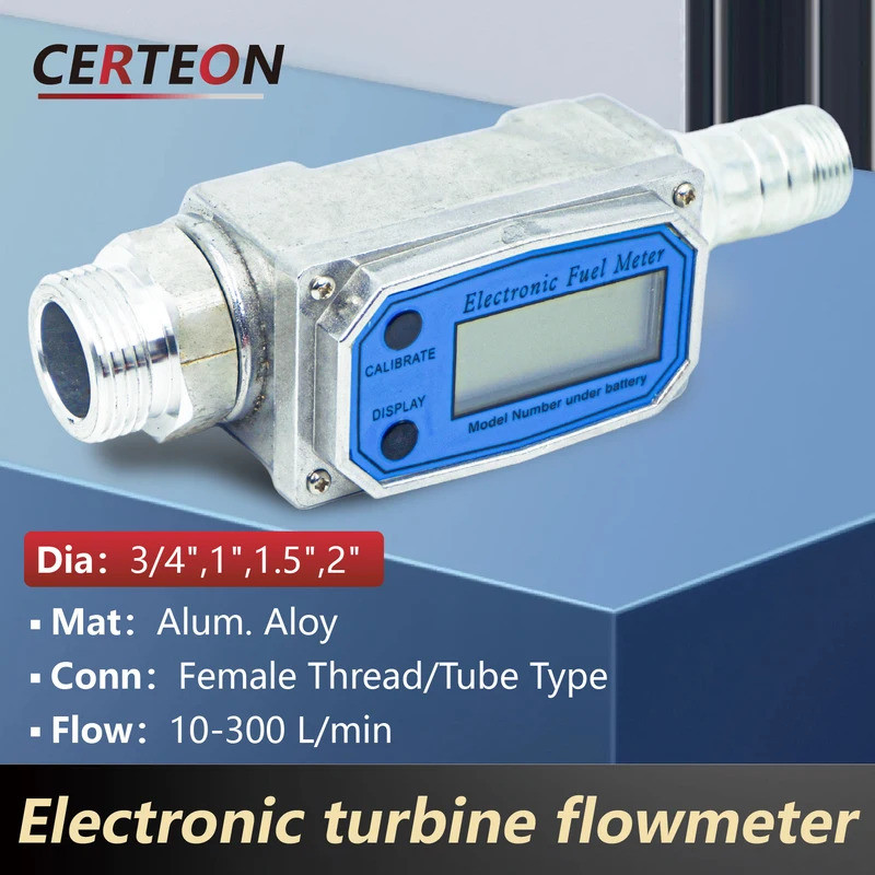 Medidor De Fluxo De Combustível De Turbina Eletrônica G3/4 G1 G1.5 G2 Polegada Diesel Gasolina Água Digital Display LCD 