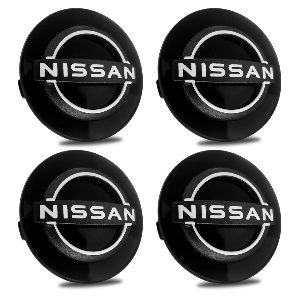 Jogo 4 Calota Centro Tampa Miolo Roda Logo Novo Nissan Kicks Sentra Versa 2016 Até 2024 51mm
