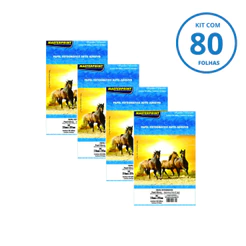 Kit 80 Folhas de Papel Fotográfico A4 Com Adesivo 130g Brilhante – 4 Pacotes c/ 20