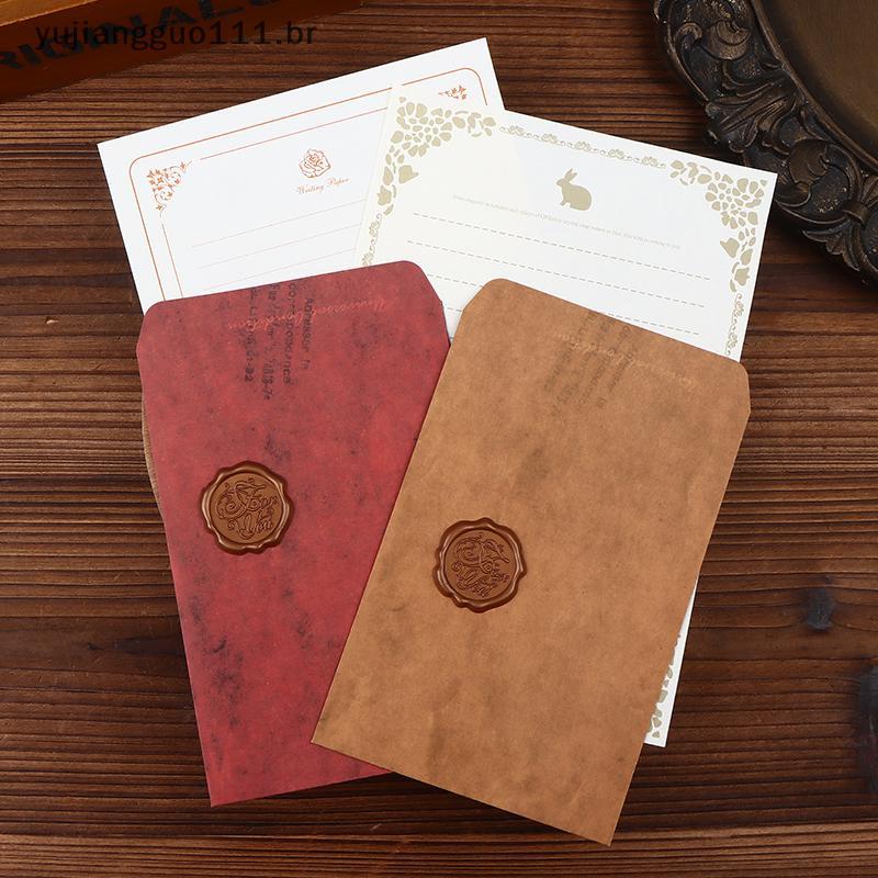 # Novo 10 Pcs Envelopes De Papel Kraft Vintage Para Convites De Casamento , Cartões De Festa , Multifuncionais Estilo Re