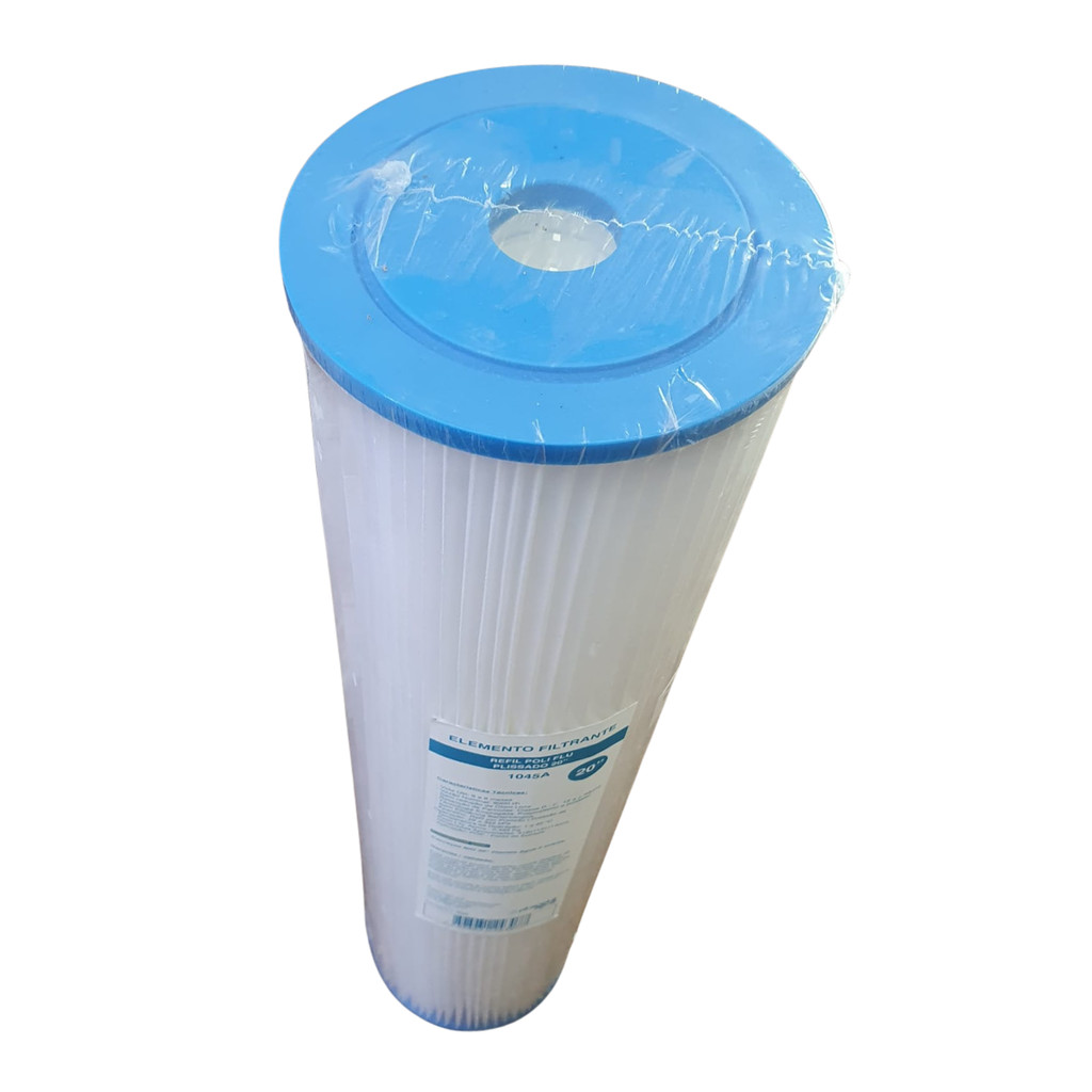 Refil Plissado 20 Poli Flu Planeta Água 1045A Elemento Filtrante Compativel Carcaças BIG 20 Lavavel