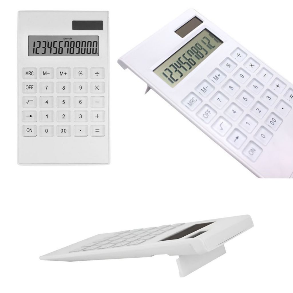 Calculadora Fina Slim 12 Dígitos Display Fonte dupla de energia| Ideal para Estudo Escritório Organização Lojas