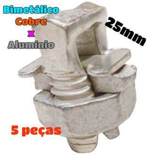 Kit 5 Conector Split Bolt Parafuso Fendido para Emenda Cabos 25mm Bimetálico Estanhado em Oferta na Shopee