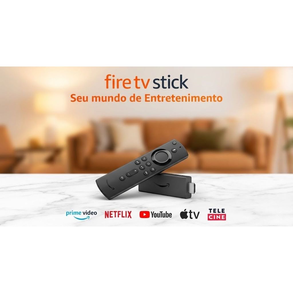 Fire Stick TV Amazon Full HD 3ª Geração Com Alexa Original Preto