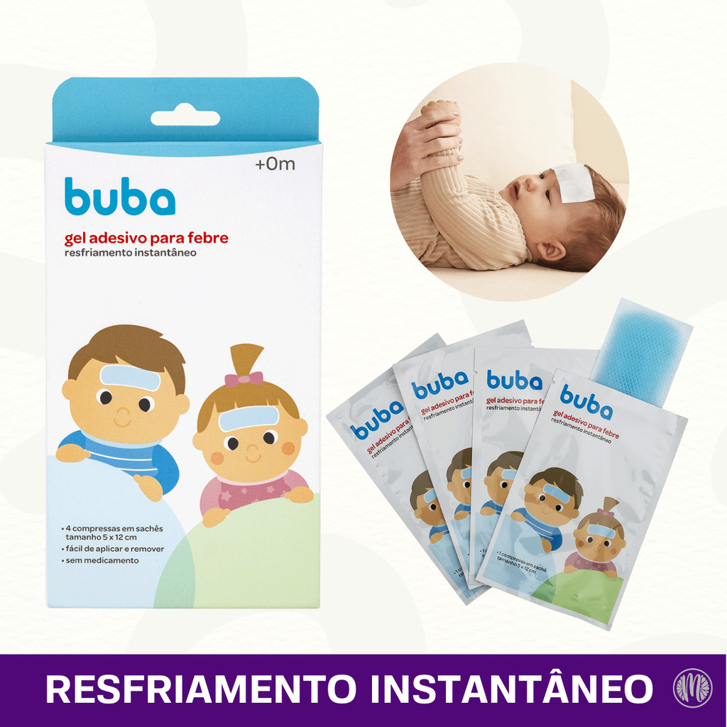 Gel Adesivo Alívio Febre Vacina Compressa Refrescante Buba em Oferta na Shopee