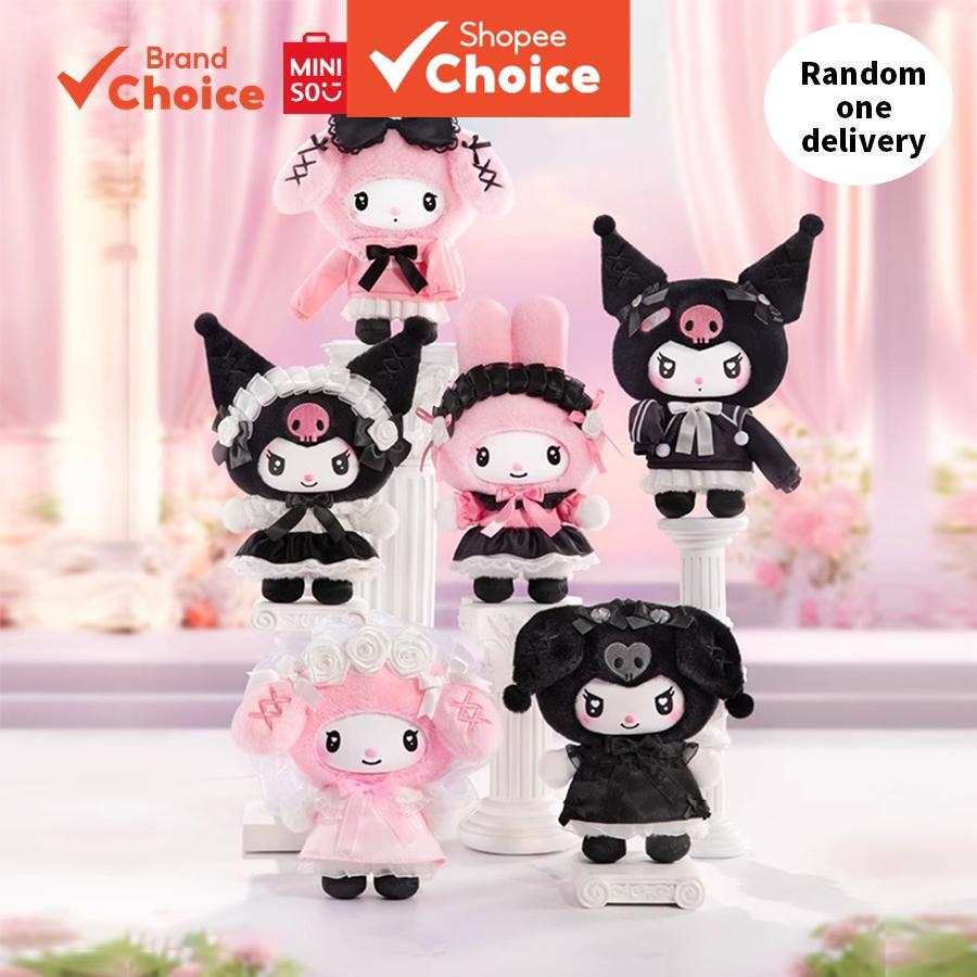 MINISO sanrio jardim dos anjos série - kuromi & my melody adorável pelúcia de vinil em caixas cegas presente 11,5cm ×
