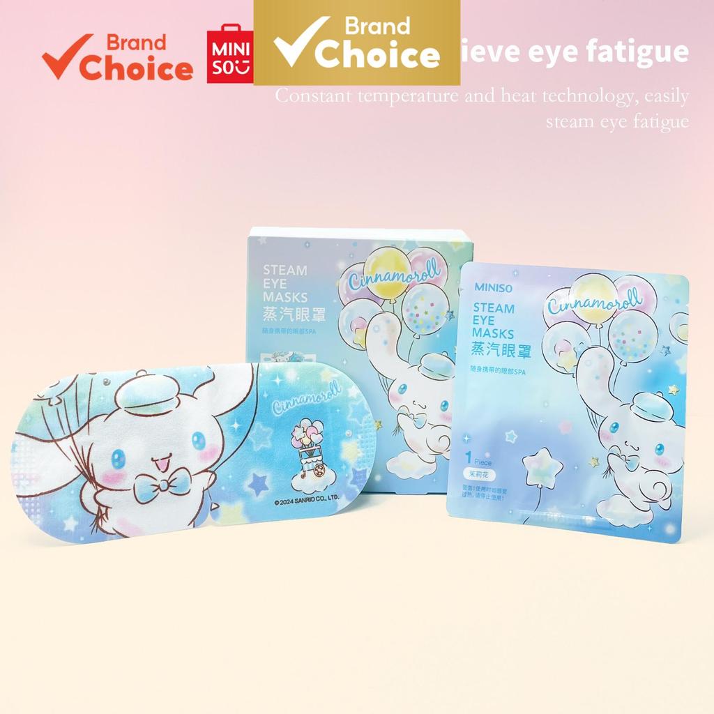MINISO  sanrio sweet dreamy série - máscara para os olhos a vapor cinnamoroll 5 unidades aroma de jasmim compressa