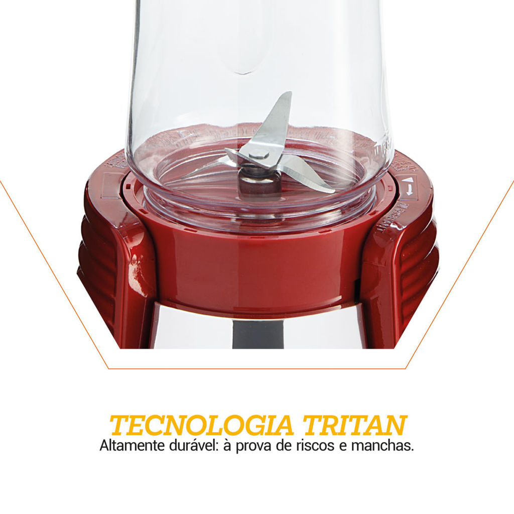 Detalhes do Liquidificador Philco Fit Retrô Blender Vermelho 300W