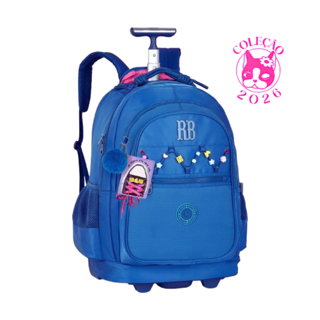 Mochila de Rodinhas Com par de Cadarços Rebecca Bonbon Beaded Fun - Clio Style Cor:Azul