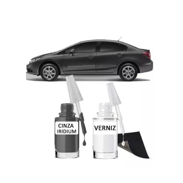 Tinta Tira Risco Automotiva Honda Cinza Iridium Nh642