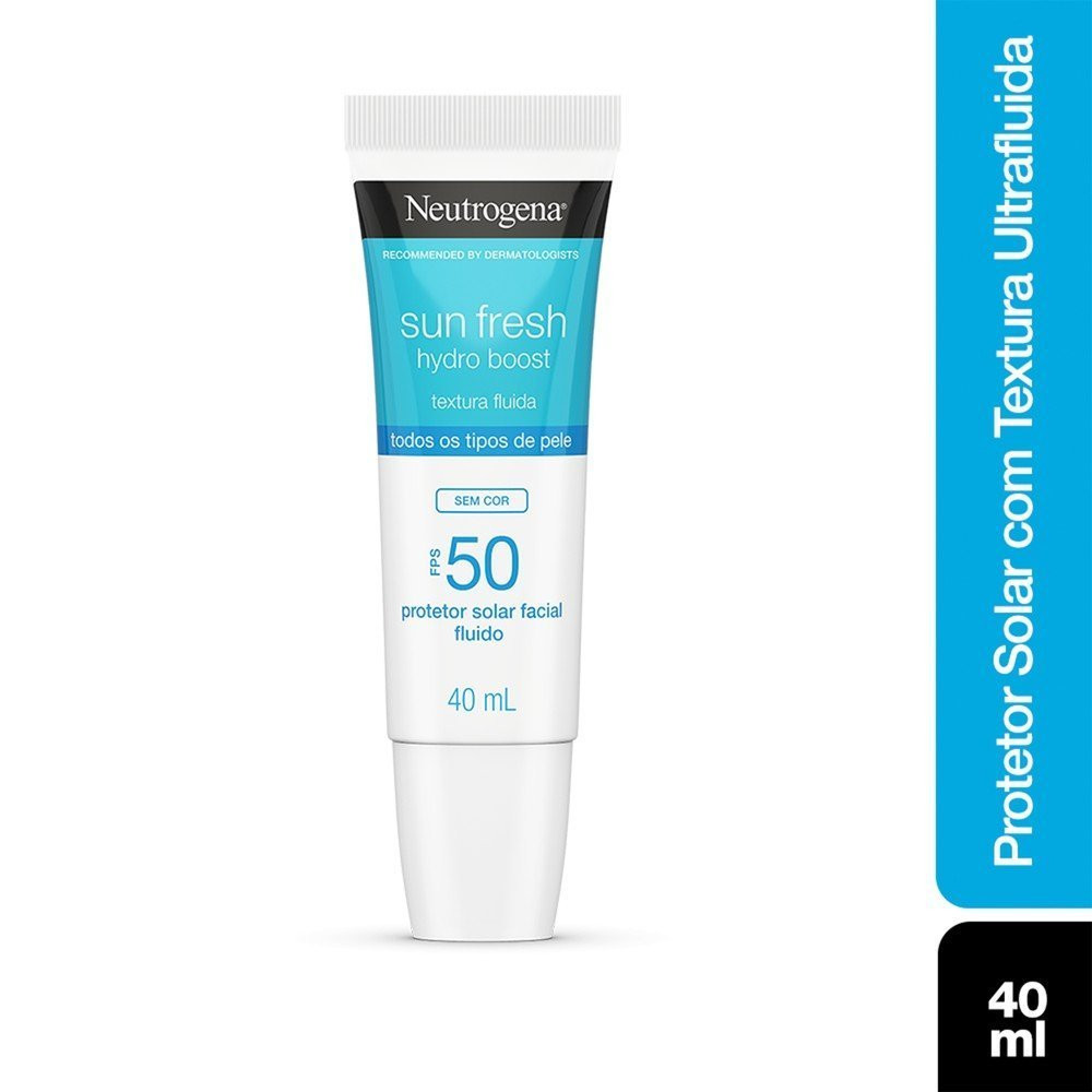 Protetor Solar Facial Neutrogena Sun Fresh Hydro Boost Sem Cor Fps50 40ml em Oferta na Shopee