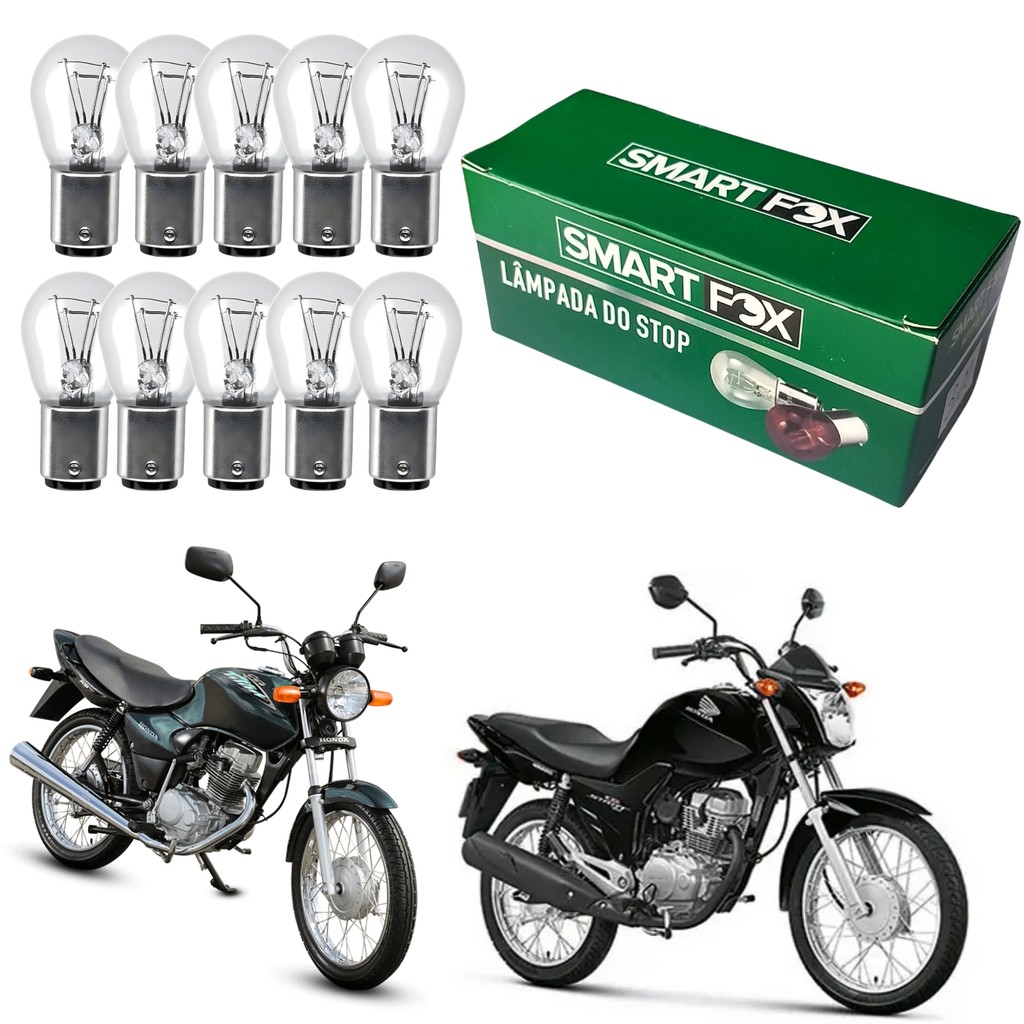 KIT 10 LÂMPADA DE FREIO STOP SMARTFOX 12V/5W (P21/5W) CG 125 150 YBR 125 FACTOR 125 FAZER 150 250