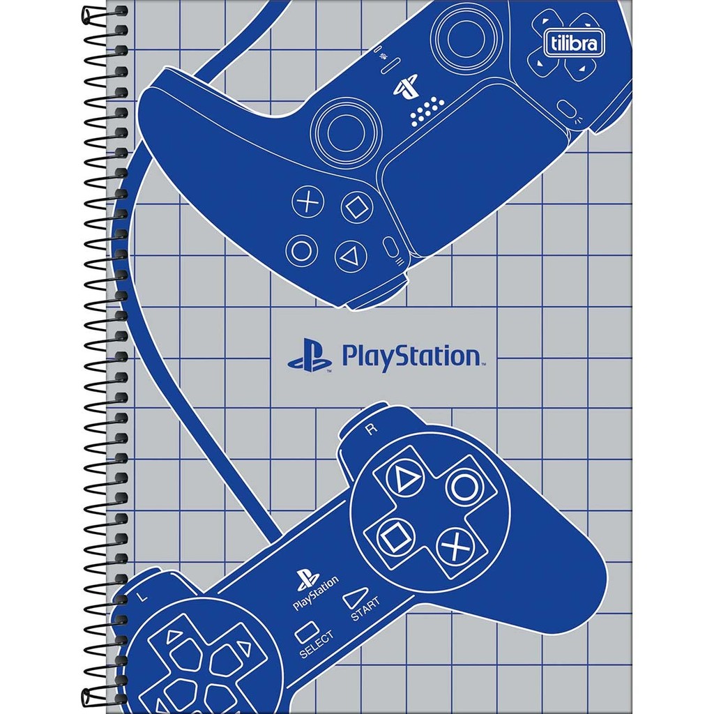 Caderno Universitário Playstation TILIBRA Capa Dura Espiral - 1 Matéria 80 Folhas