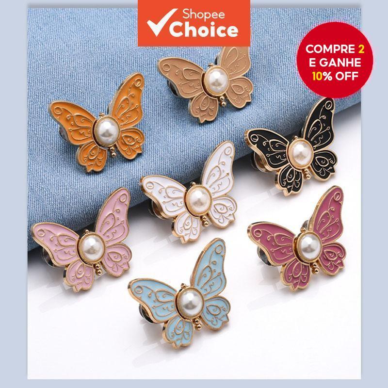 Fivela de Cintura Borboleta Ajustável Universal em Aço Inoxidável para Cintos de Jeans Acessório de Moda