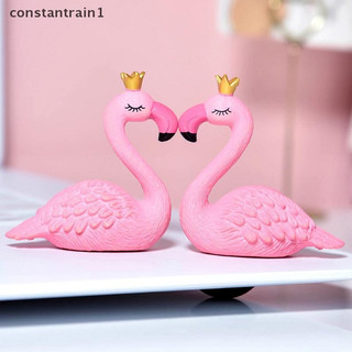 [CST] Figura De Flamingo De Resina Rosa Usa Rei Rainha Coroa Enfeite De Casa Presente De Casamento [BR]