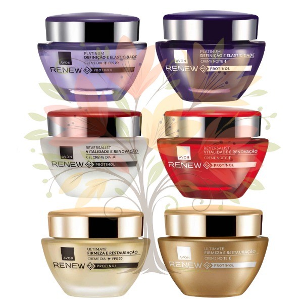 KITS Avon Renew DIA/NOITE Antissinais Creme Antienvelhecimento E Gel-Reversalista 30 +/Ultimate 40 Platinum 50 +