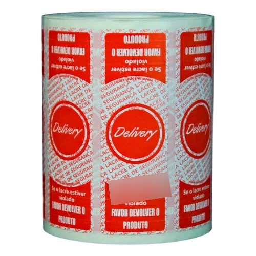 1000 Unidades Etiqueta Couchê Lacre De Segurança 90x30x33mm Vermelha Antiviolação Para Delivery
