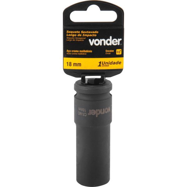 Soquete Sextavado de Impacto Longo Encaixe 1/2" 18mm Vonder em Oferta na Shopee