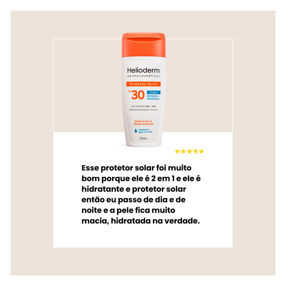 Detalhes do Kit Protetor Solar Corporal Helioderm Suncare FPS 30 com 2 Unidades de 120ml cada