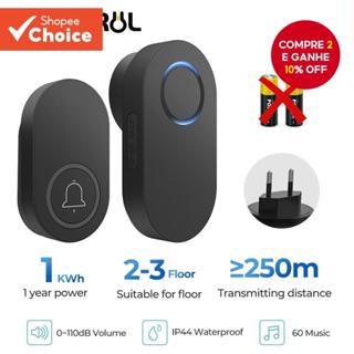 SMATRUL Campainha Elétrica Sem Fio 300M Alcance 12 Meses Garantia em Oferta na Shopee