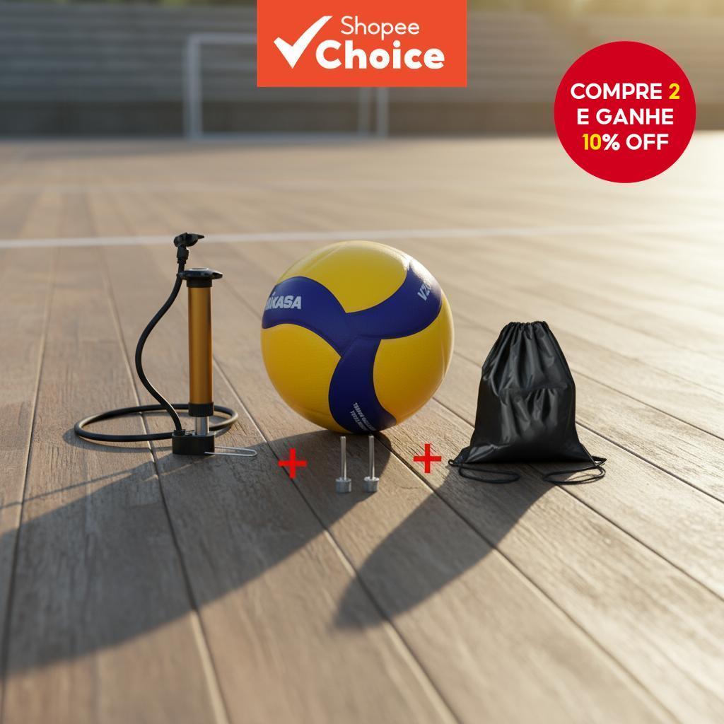  Durável v200w PU Vôlei, Tamanho 5, Bomba Grátis, Pino e Bolsa de Rede para Treinamento e Competição